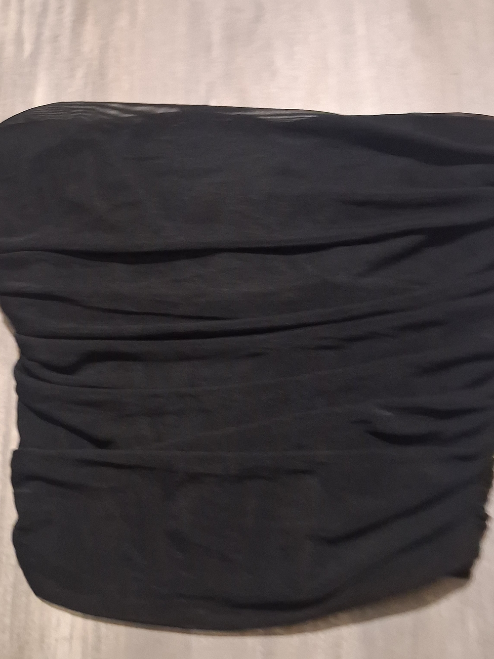 Black Strapless Ruched Tunic Top - Women